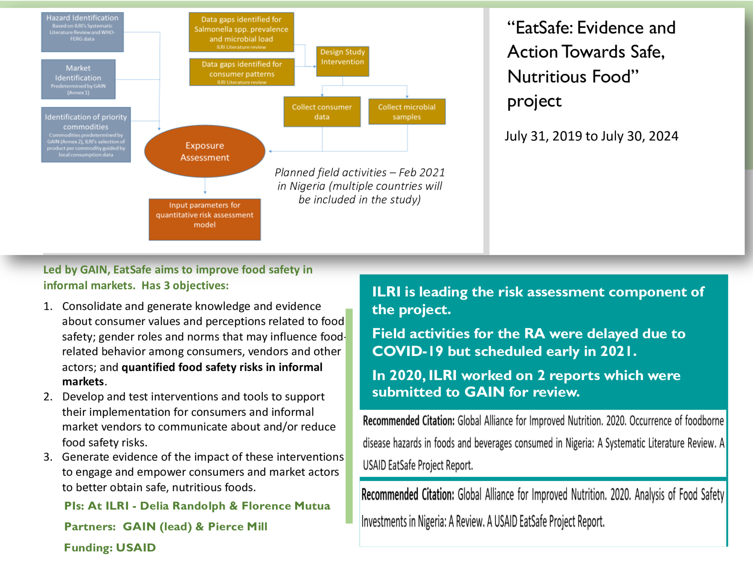 “EatSafe: Evidence and Action Towards Safe, Nutritious Food” project