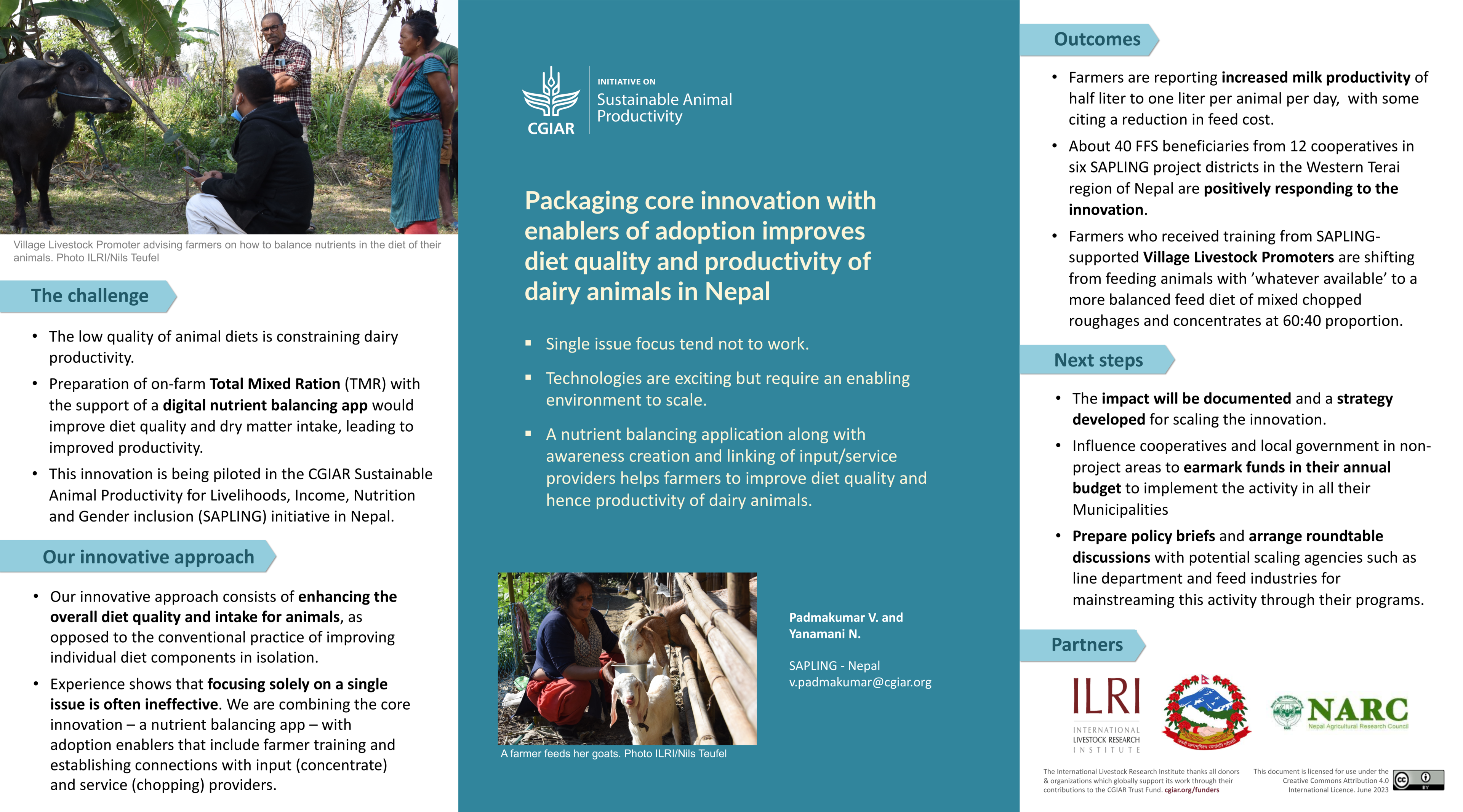 Packaging core innovation with enablers of adoption improves diet quality and productivity of dairy animals in Nepal