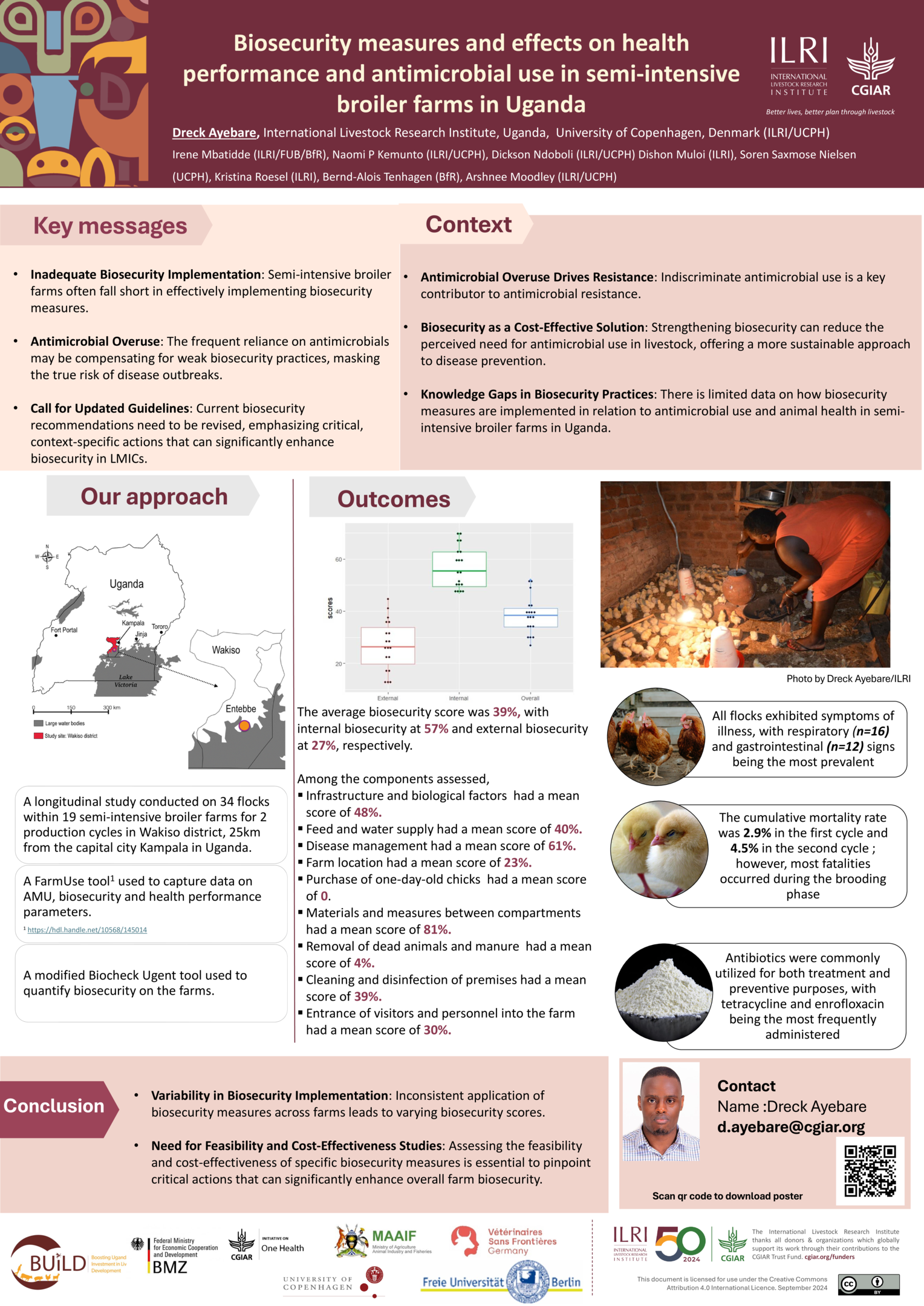 Biosecurity measures and effects on health  performance and antimicrobial use in semi-intensive  broiler farms in Uganda