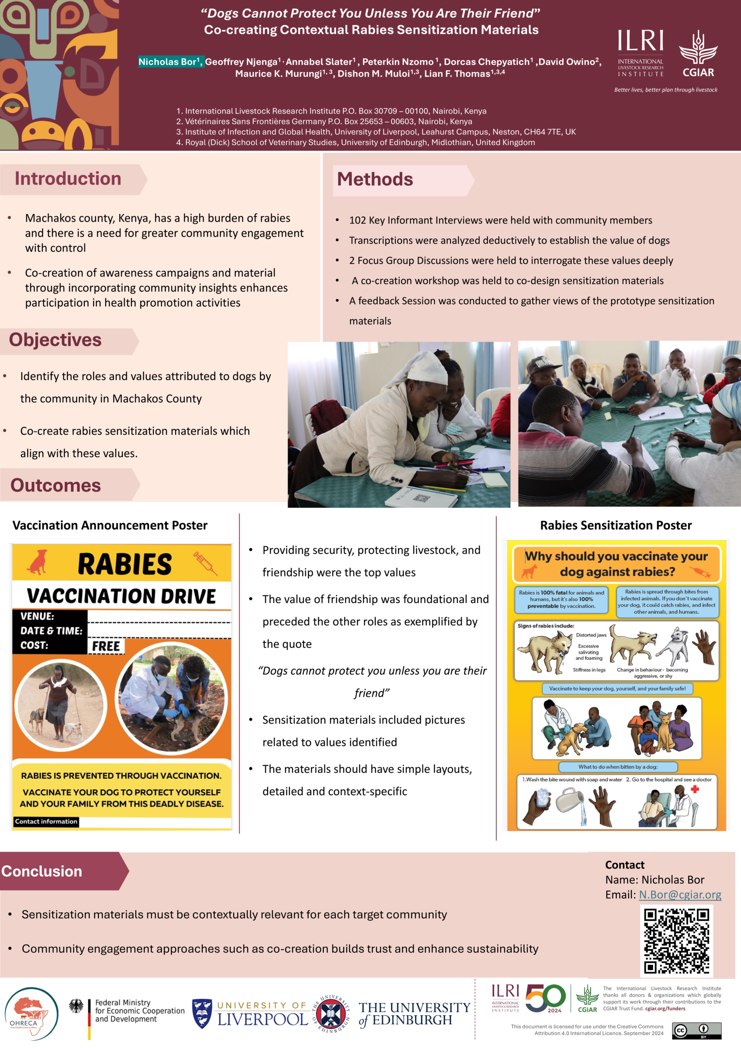 "Dogs cannot protect  you unless you are their friend" Co-creating Contextual Rabies Sensitization Materials