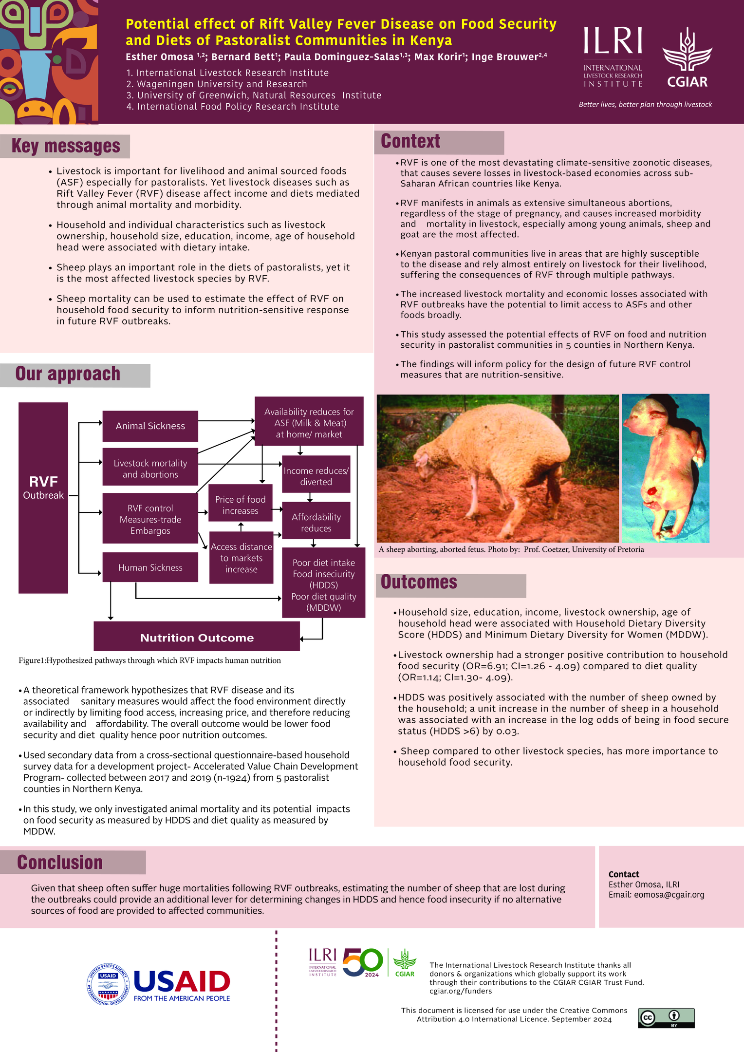 Potential effect of Rift Valley Fever Disease on Food Security and Diets of Pastoralist Communities in Kenya