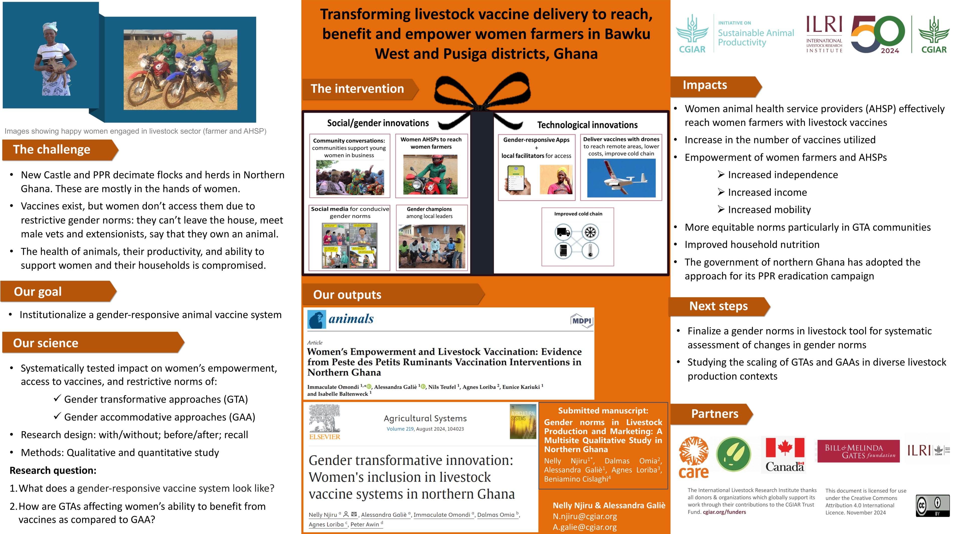 Transforming livestock vaccine delivery to reach, benefit and empower women farmers in Bawku West and Pusiga districts, Ghana