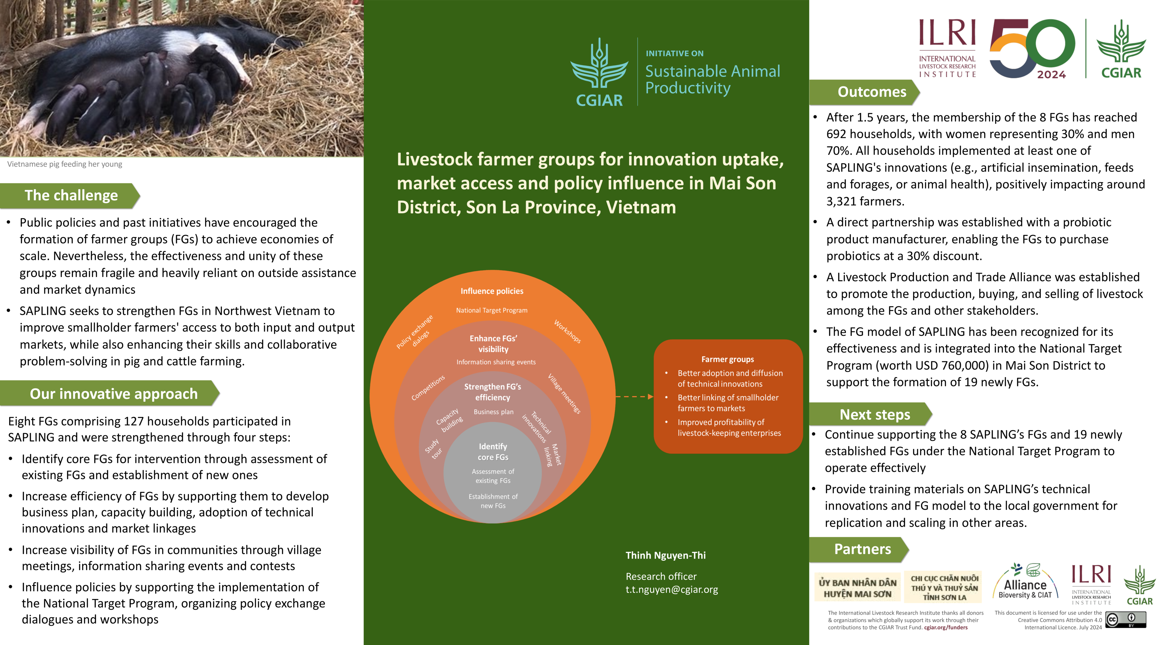 Livestock farmer groups for innovation uptake, market access and policy influence in Mai Son District, Son La Province, Vietnam