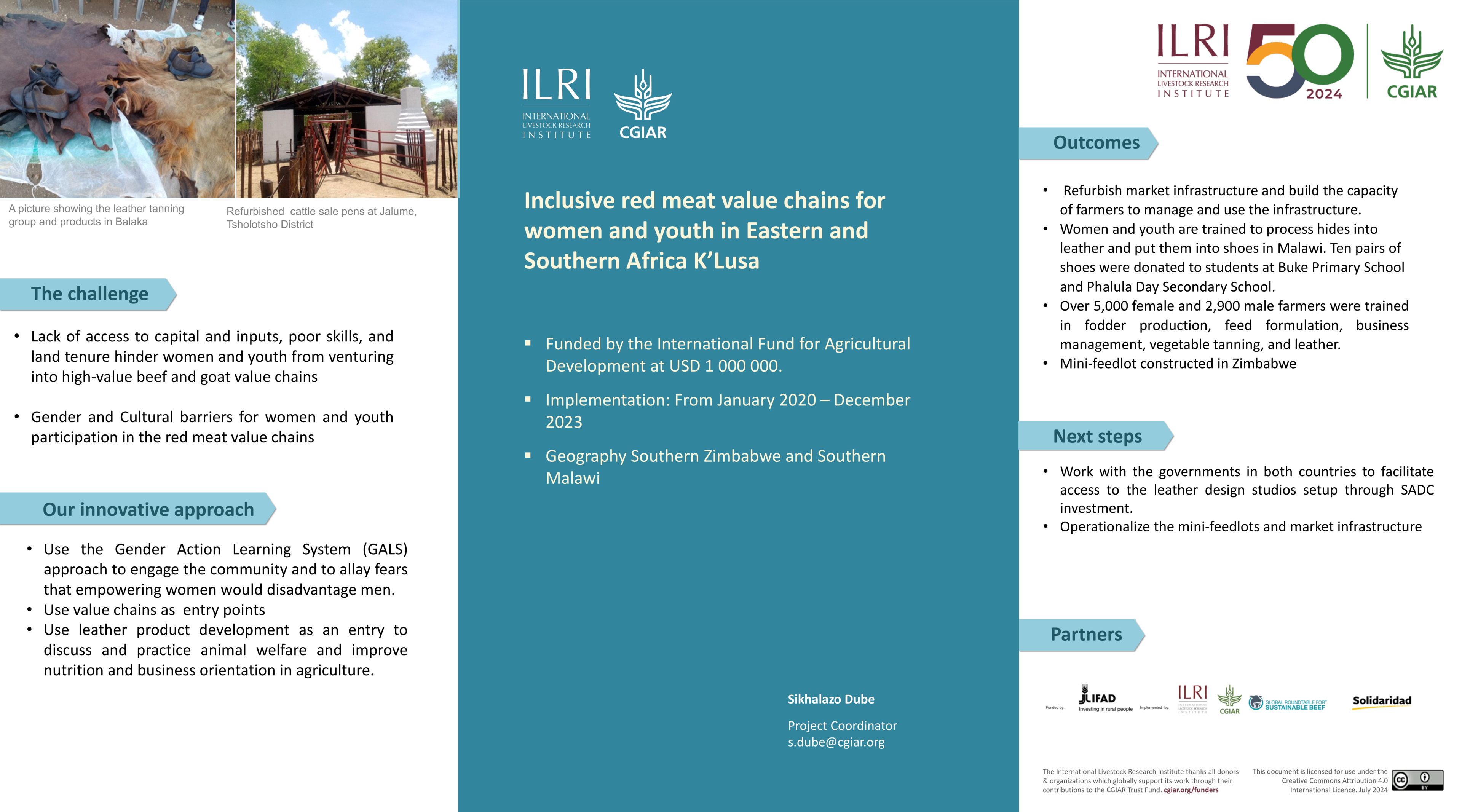 Inclusive red meat value chains for women and youth in Eastern and Southern Africa K’Lusa