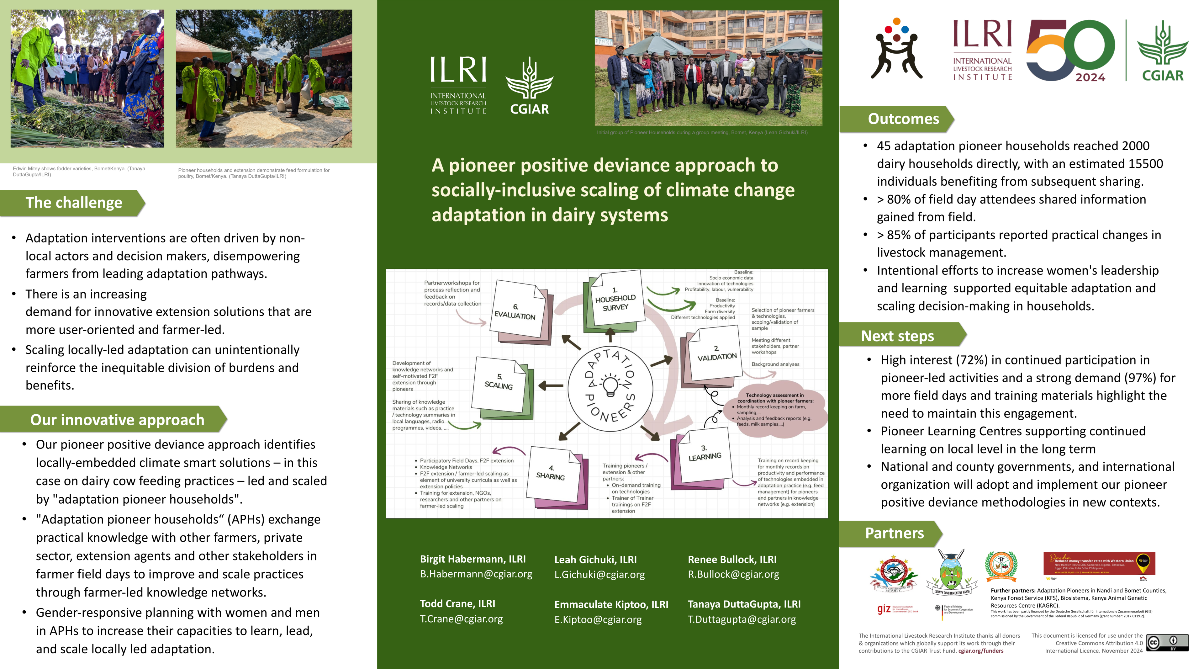 A pioneer positive deviance approach to socially-inclusive scaling of climate change adaptation in dairy systems