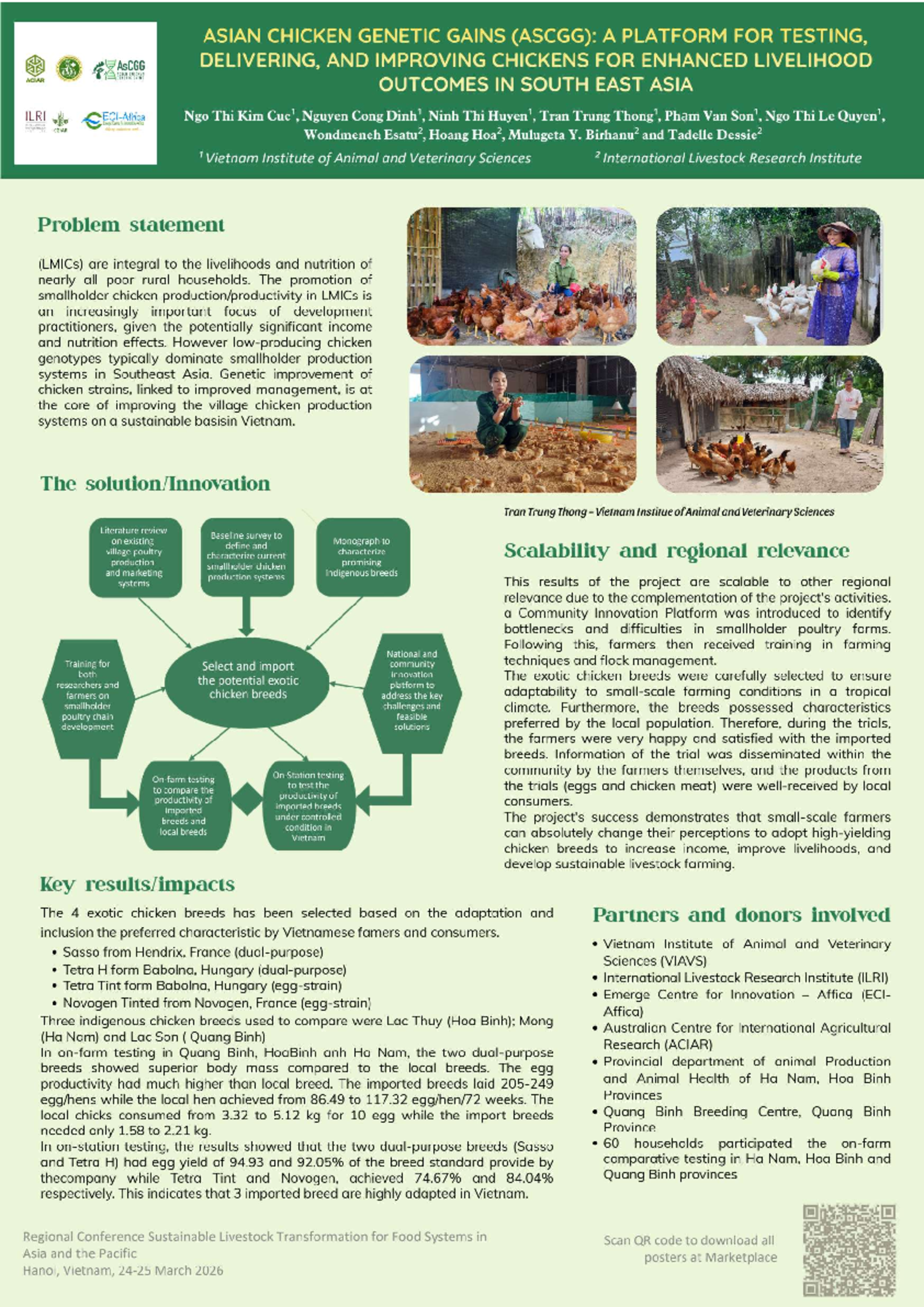 Asian Chicken Genetic Gains (AsCGG): A platform for testing, delivering, and improving chickens for enhanced livelihood outcomes in Southeast Asia