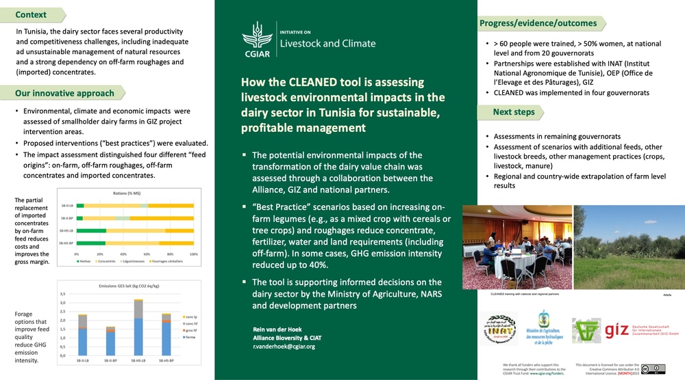 CLEANED tool assesses livestock environmental impacts in Tunisia for sustainable, profitable management and development of develop forage and livestock management options for increased sustainability and profitability