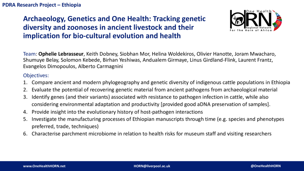 Archaeology, Genetics and One Health: Tracking genetic diversity and zoonoses in ancient livestock and their implication for bio-cultural evolution and health