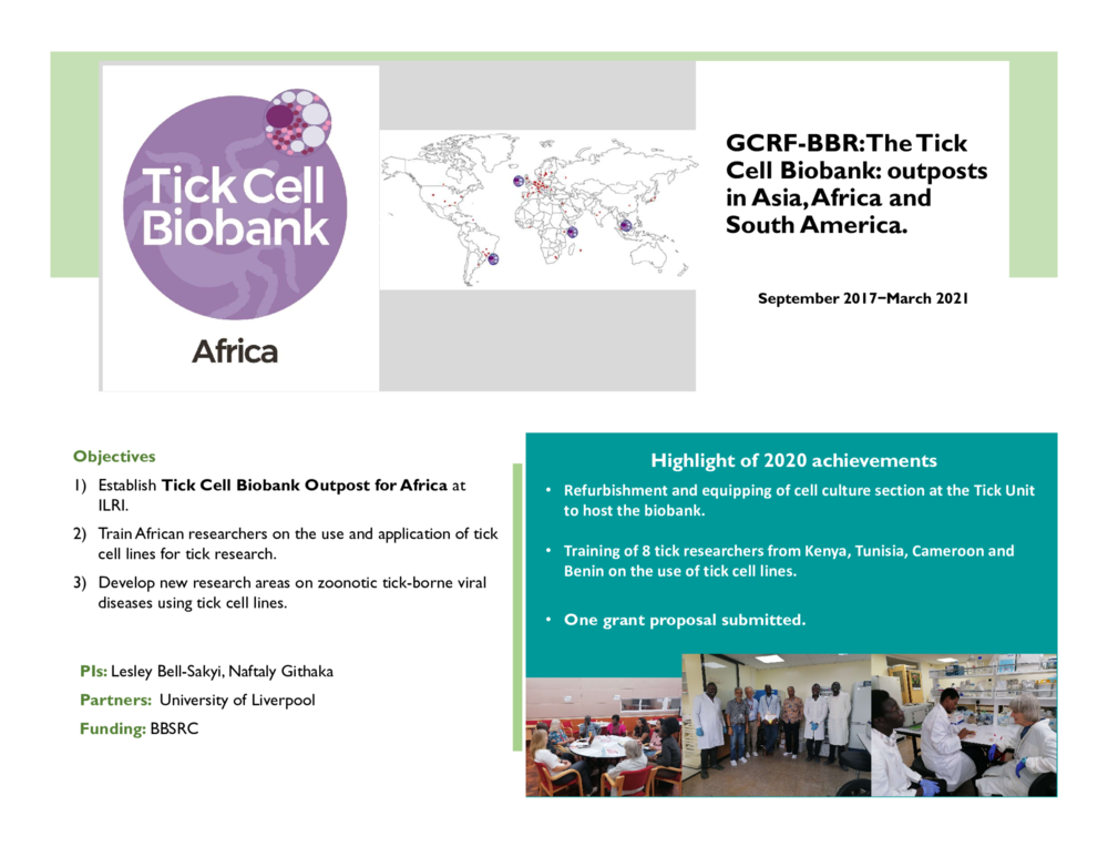 GCRF-BBR: The Tick Cell Biobank: outposts in Asia, Africa and South America