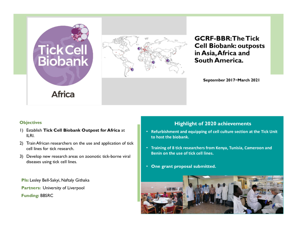 GCRF-BBR: The Tick Cell Biobank: outposts in Asia, Africa and South America