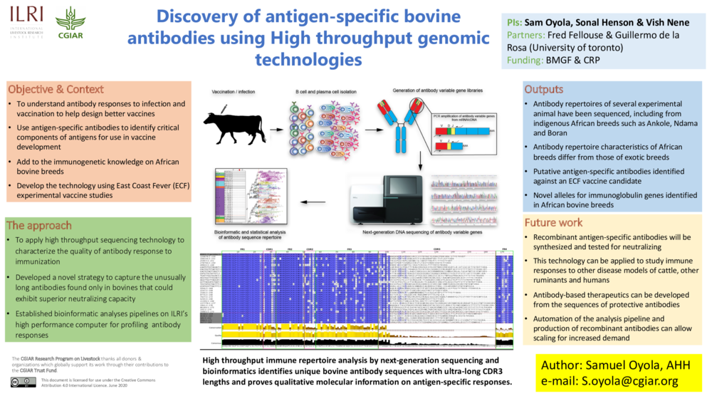 Discovery of antigen-specific bovine antibodies using High throughput genomic technologies