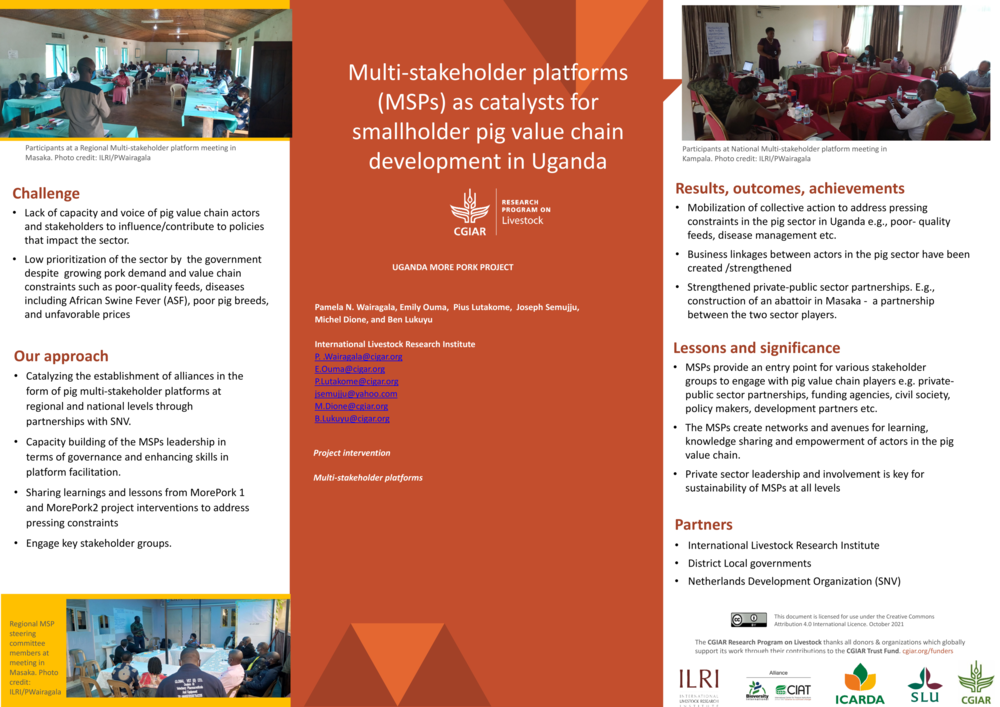 9. Multi-stakeholder platforms (MSPs) as catalysts for smallholder pig value chain development in Uganda