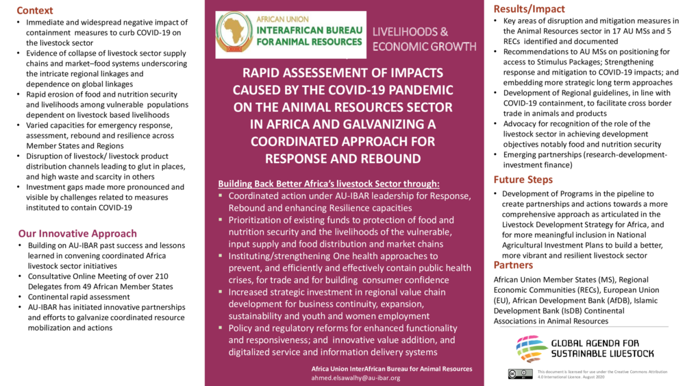 Rapid assessment of impacts caused by the COVID-19 pandemic on the animal resources sector in Africa and galvanizing a coordinated approach for response and rebound