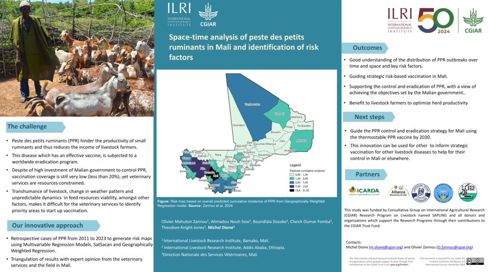 Space-time analysis of peste des petits ruminants in Mali and identification of risk factors