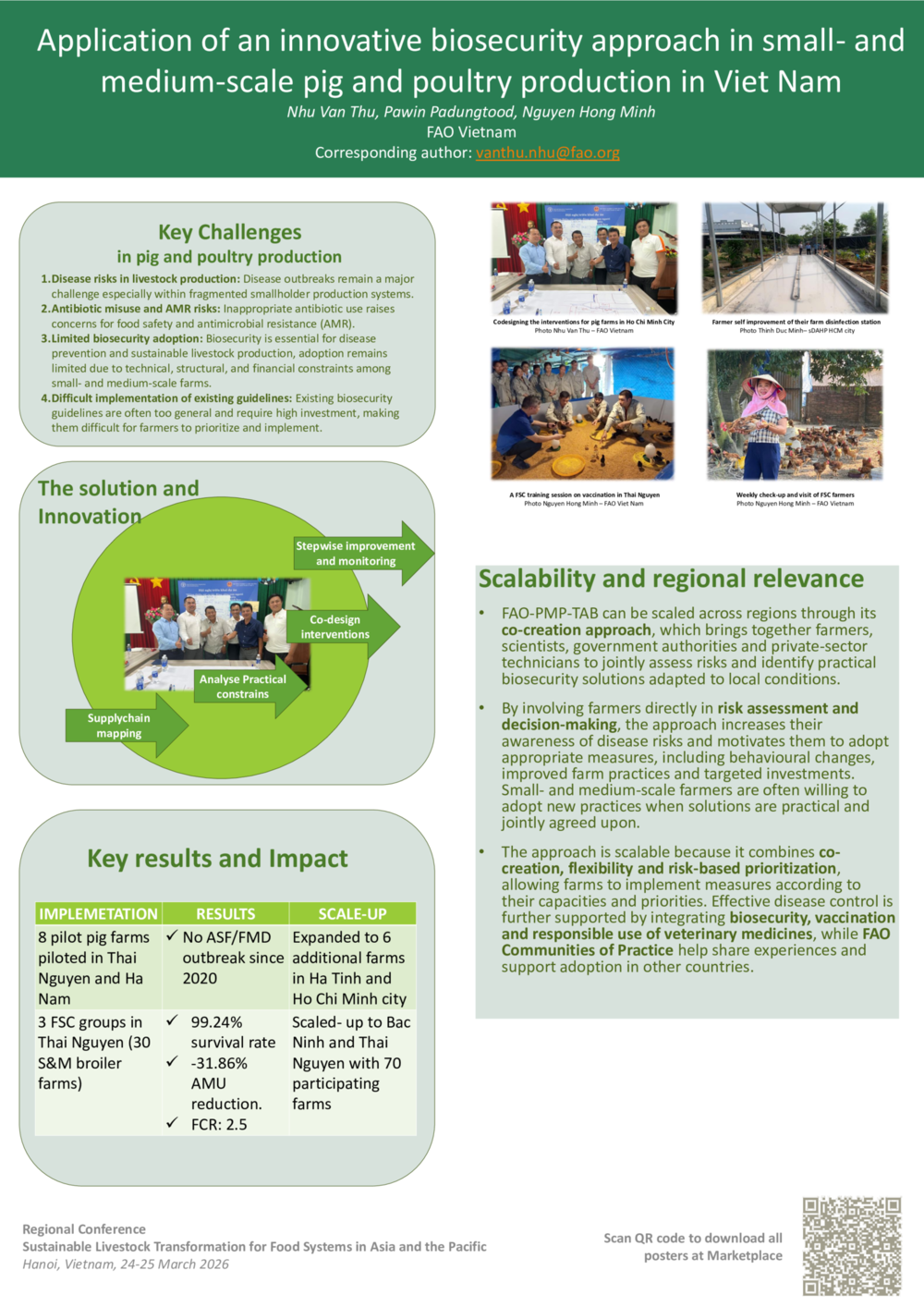 Application of an innovative biosecurity approach in small- and medium-scale pig and poultry production in Viet Nam